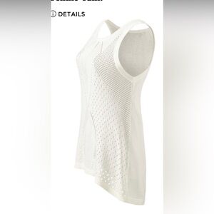 CAbi delicate but sporty “tennis” tank knit top